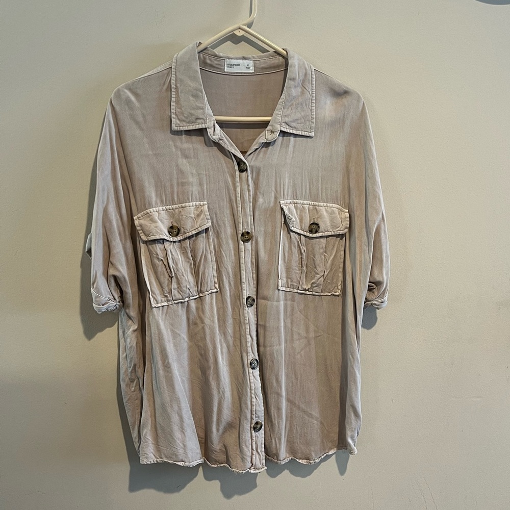 Maurice’s Relaxed Fit Tan Button Down
